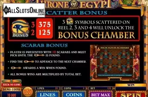 Screen3. Throne of Egypt from Microgaming