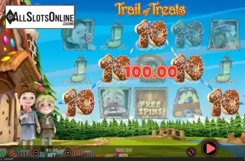 Win screen. Trail of Treats from 888 Gaming