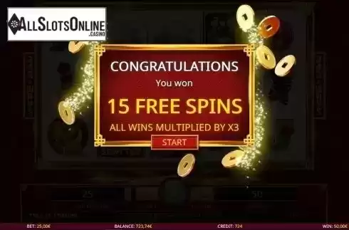 Free Spins screen. Tree of Fortune (iSoftBet) from iSoftBet