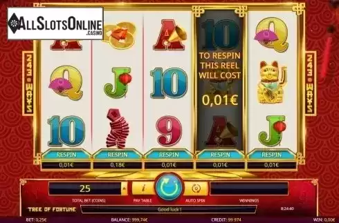 Respins screen. Tree of Fortune (iSoftBet) from iSoftBet