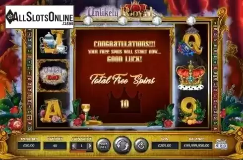 Win Free spins. Unlikely Royals from ReelNRG