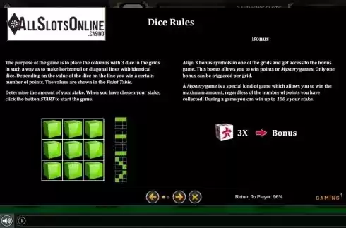 Rules. VIP Casino Dice from GAMING1