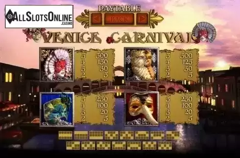 Paytable 2. Venice Carnival from Join Games