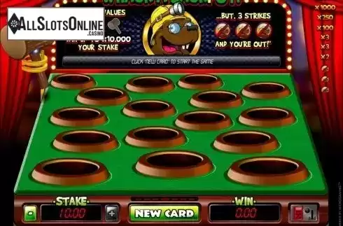 Game field screen. Whack a Jackpot from Microgaming