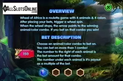 Game Rules 1. Wheel of Africa from Asylum Labs Inc.