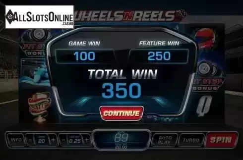 Free Spins Win 1. Wheels N' Reels from Playtech