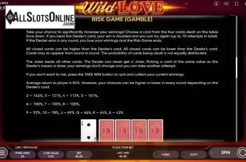 Gamble feature screen