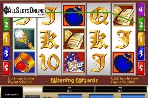 Screen4. Winning Wizards from Microgaming