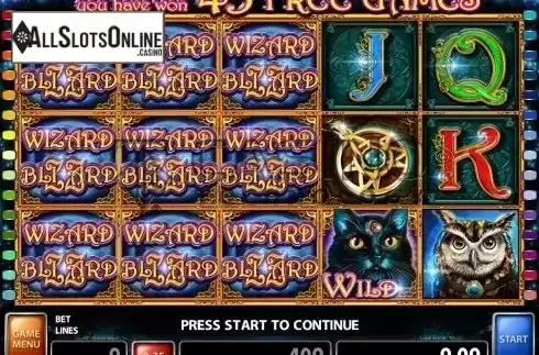 Win screen 3. Wizard Blizzard from Casino Technology