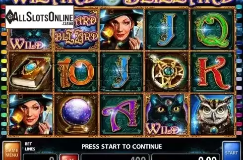 Win screen 1. Wizard Blizzard from Casino Technology