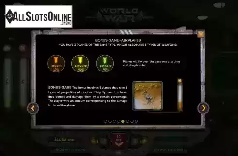 Bonus games screen