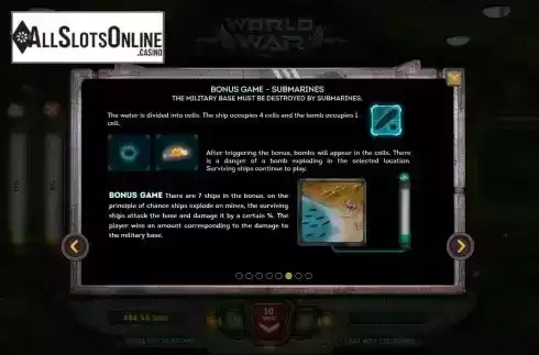 Bonus games submarines screen