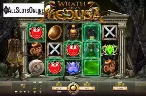 Win Screen. Wrath of Medusa from Rival Gaming