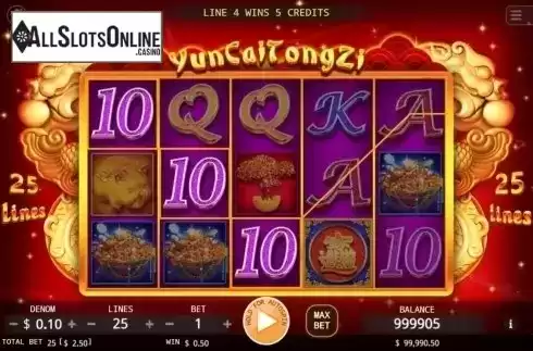 Win Screen. Yun Cai Tong Zi from KA Gaming