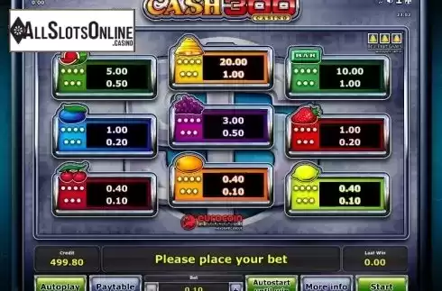 Paytable 1. Cash 300 Casino from Greentube