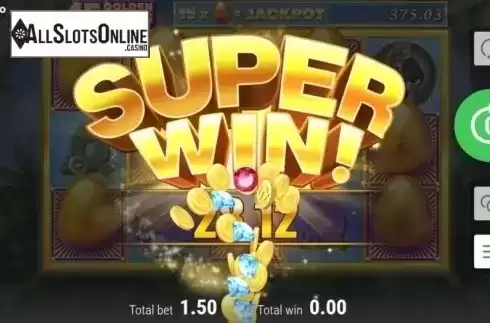 Super Win Screen. 15 Golden Eggs from Booongo