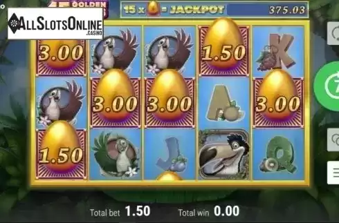 Free Spins Win Screen. 15 Golden Eggs from Booongo