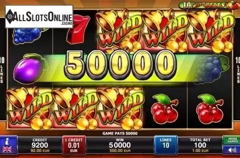 Win Screen. 10 Cherry Bells from FUGA Gaming