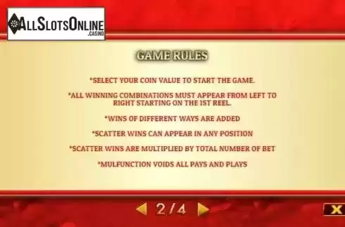 Game Rules. 5 Fortunes Gold from Givme Games