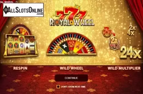 Start Screen. 777 Royal Wheel from Pulse 8 Studios