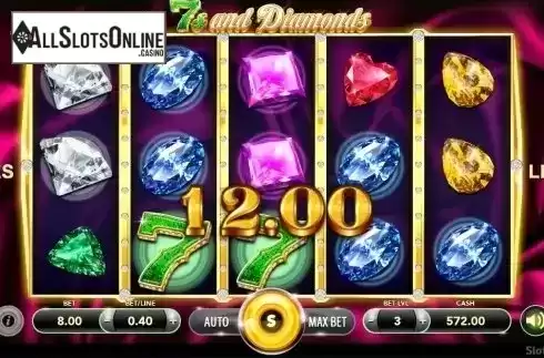 Win Screen. 7s and Diamonds from SlotVision