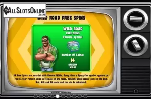 Wild Road Free Spins screen
