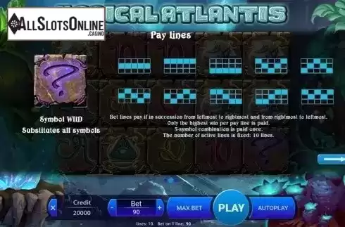 Paytable 2. Magical Atlantis from X Play