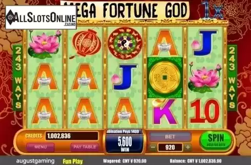 Win. Mega Fortune God from August Gaming