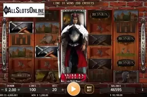 Wild Win screen. Medieval Knights from KA Gaming