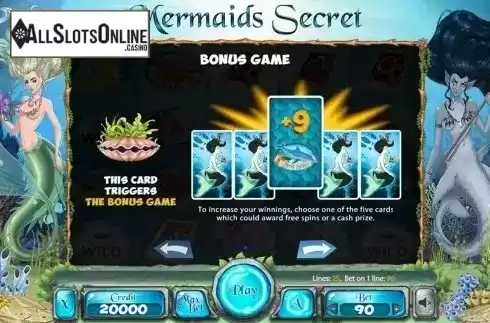 Paytable 2. Mermaids Secrets from X Card