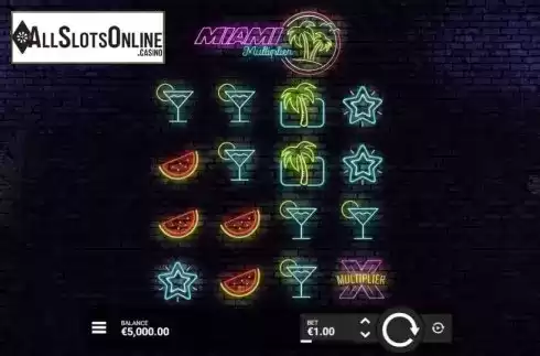 Reel Screen. Miami Multiplier from Hacksaw Gaming