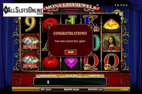 Free spins. Mona Lisa Jewels from iSoftBet