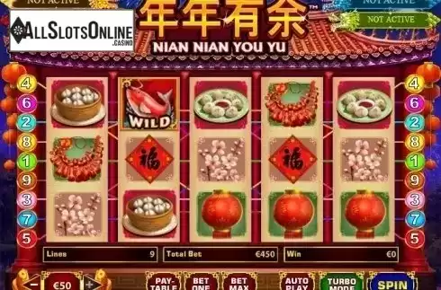 Game Workflow screen. Nian Nian You Yu from Playtech