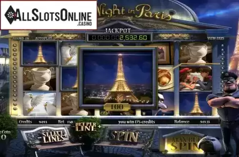 Paytable 2. A Night in Paris from Betsoft
