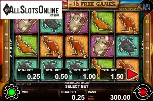 Reel screen. Australian Magic from Casino Technology