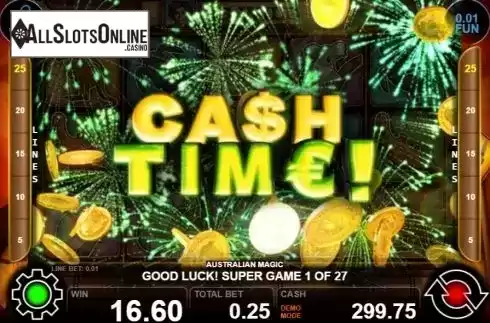 Win screen 3. Australian Magic from Casino Technology