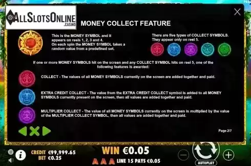 Money collect feature screen