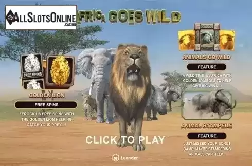 Intro screen. Africa Goes Wild from Leander Games