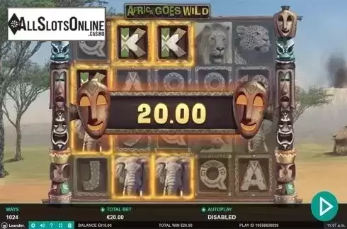 Win screen 2. Africa Goes Wild from Leander Games