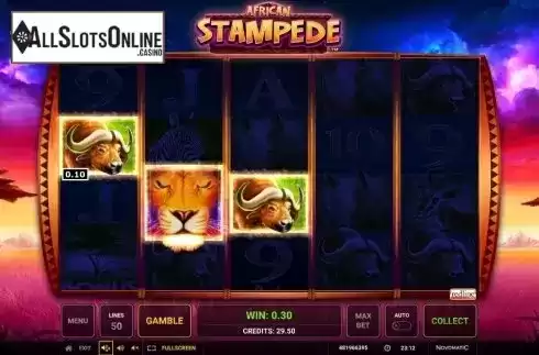 Win Screen 3. African Stampede from Greentube