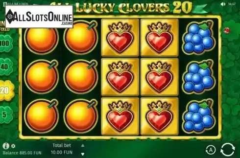 Reel Screen 20 lines. All Lucky Clovers from BGAMING