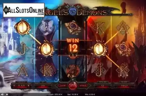 Win Screen. Angels vs Demons from Thunderspin