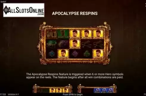 Features. Apocalypse Quest from GameArt