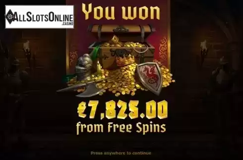 Free Spins Win. Arthurs Fortune from Yggdrasil