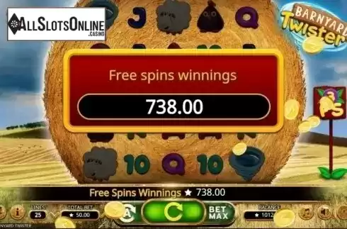 Free Spins Win. Barnyard Twister from Booming Games
