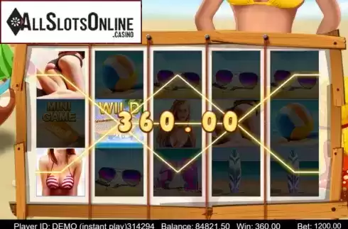 Win Screen. Bikini Beach (Triple Profits Games) from Triple Profits Games