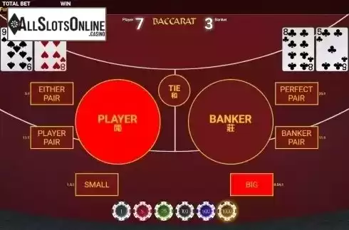Win screen. Bitcoin Baccarat (OneTouch) from OneTouch