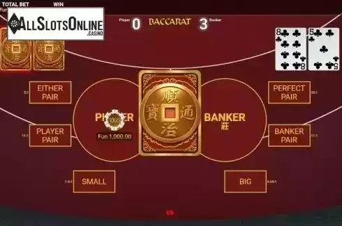 Reel screen. Bitcoin Baccarat (OneTouch) from OneTouch