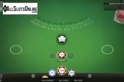 Game Screen 2. Blackjack (NetEnt) from NetEnt