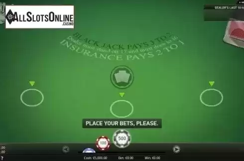 Game Screen 1. Blackjack (NetEnt) from NetEnt